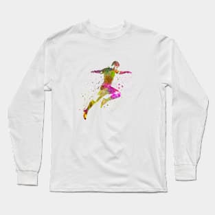 Soccer player in watercolor Long Sleeve T-Shirt